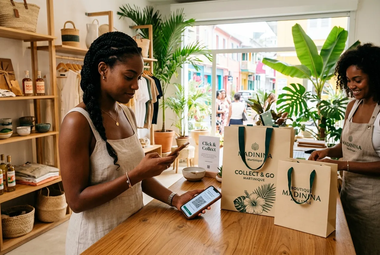 Retrait en magasin et commerce omnicanal Click and Collect aux Antilles