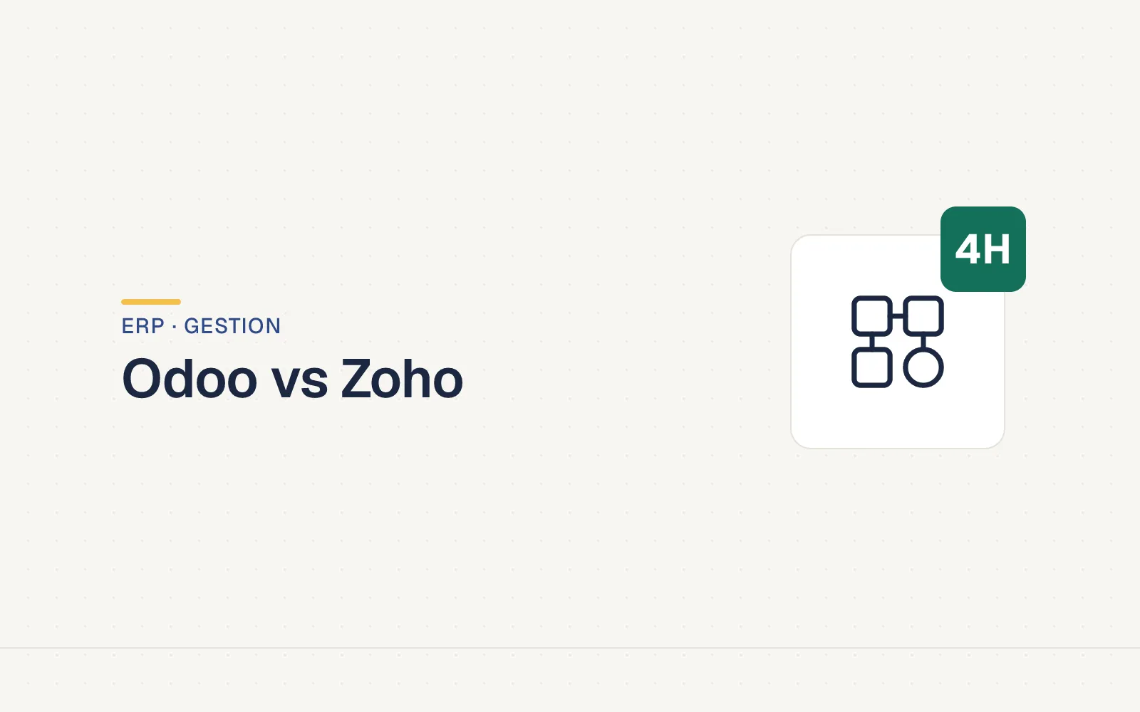 Couverture LES4H — Odoo vs Zoho