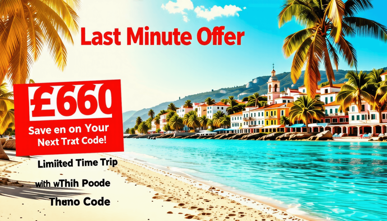 profitez de notre offre de dernière minute et économisez 60 € sur votre prochain voyage ! utilisez ce code promo exclusif pour réserver vos vacances à prix réduit. ne manquez pas cette chance de voyager au meilleur prix !