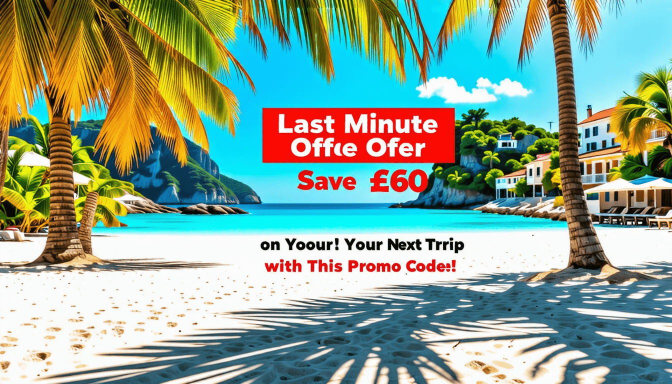 profitez de notre offre de dernière minute et économisez 60 € sur votre prochain voyage avec ce code promo exclusif ! ne manquez pas cette opportunité de voyager à moindre coût. réservez maintenant et partez à l'aventure !