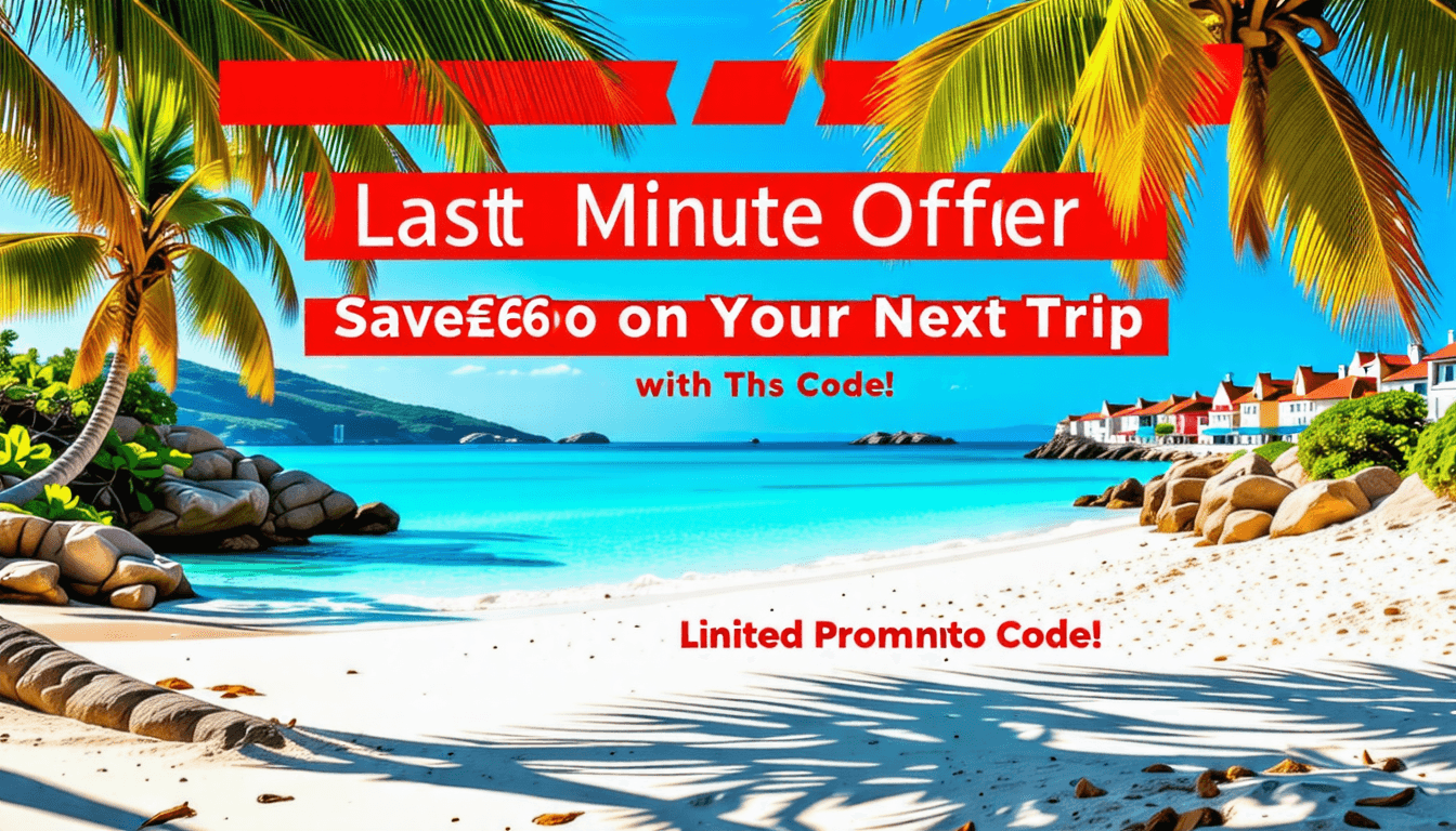 profitez d'une offre de dernière minute et économisez 60 € sur votre prochain voyage ! utilisez notre code promo exclusif pour bénéficier de réductions exceptionnelles et préparez-vous à vivre une aventure inoubliable à moindre coût.